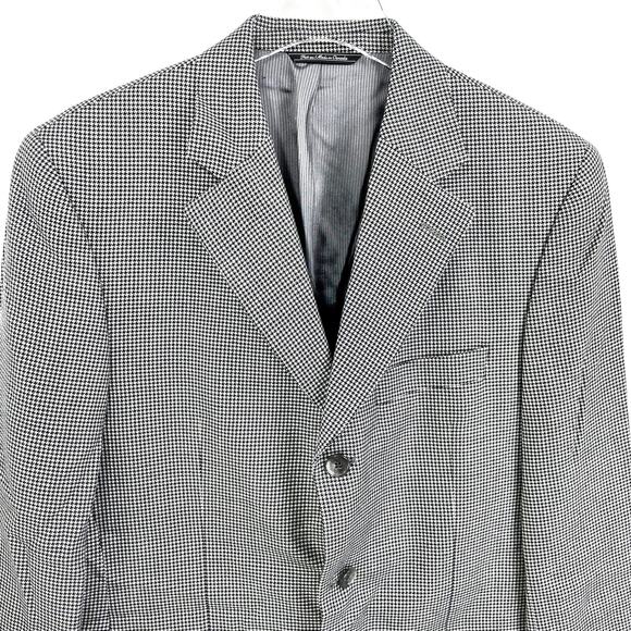JACK VICTOR Cashmere Black White Houndstooth Blazer Suit Jacket - Picture 11 of 12
